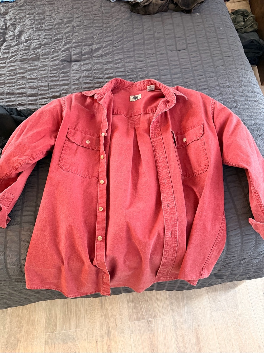 L.L. Bean Deep Red Cotton Shirt Jacket
